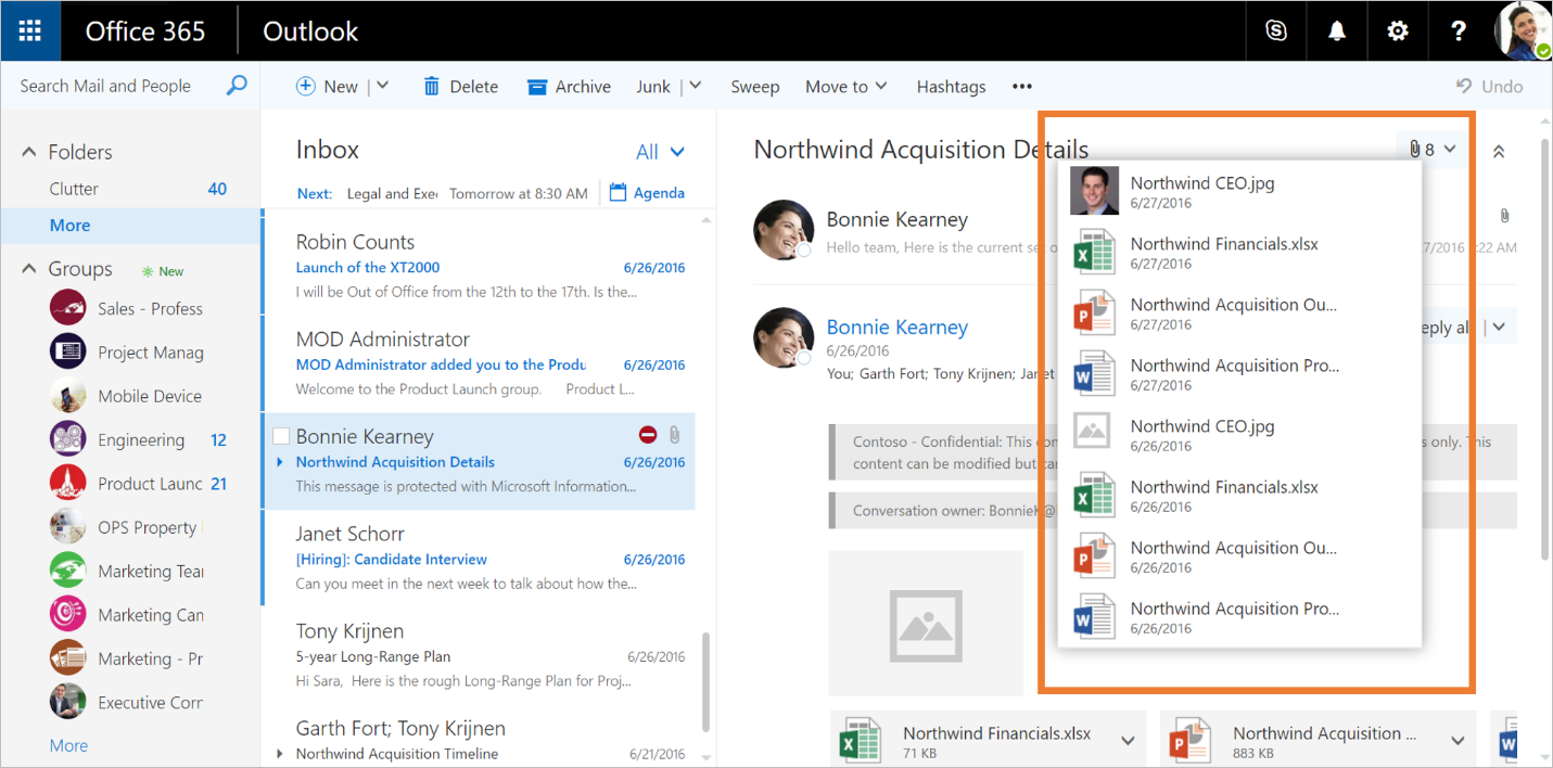 Sharing made simple in Outlook.