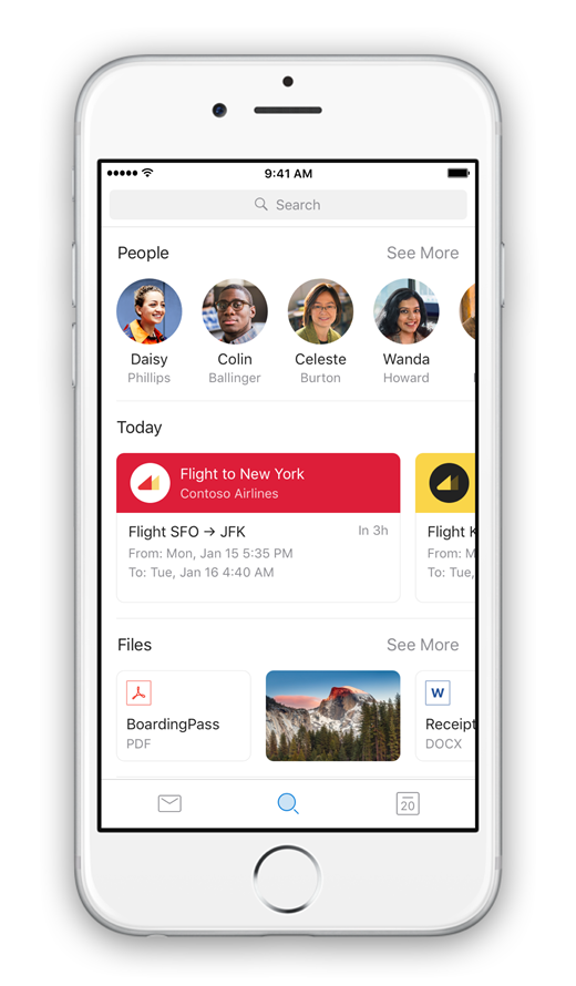 Image showing mobile device an example of how the new search capabilities will be integrated into the user interface.