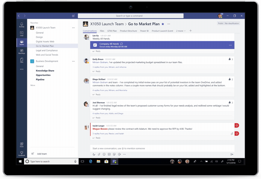 Animated screenshot displays how you can access your personal apps space in Microsoft Teams.