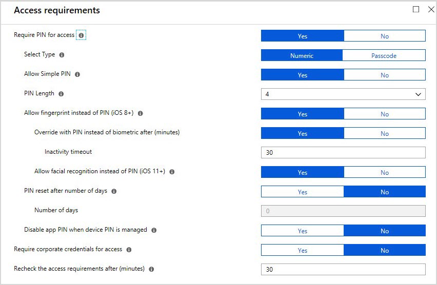 Customers can use an app-level PIN to restrict access to a specific app