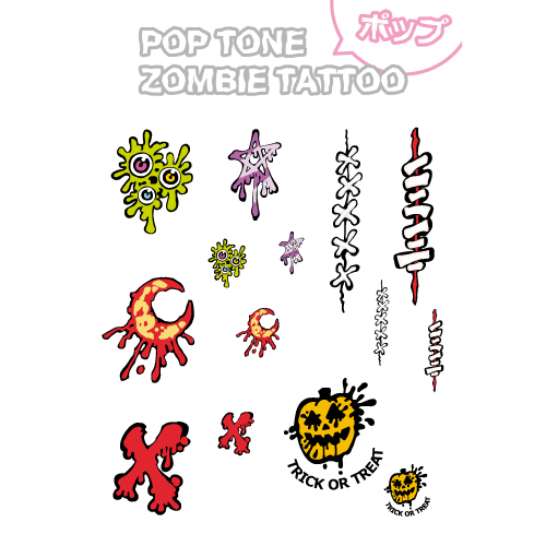 ゾンビメイク タトゥーシール 画像スライド-3