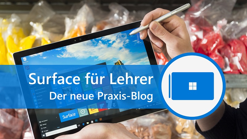 Zwei Hände halten ein Surface Device und arbeiten mit einem Surface Pen