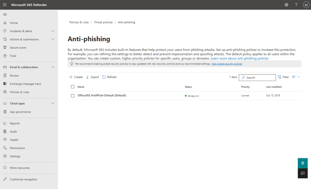 So konfigurieren Sie die Anti-Phishing-Einstellungen