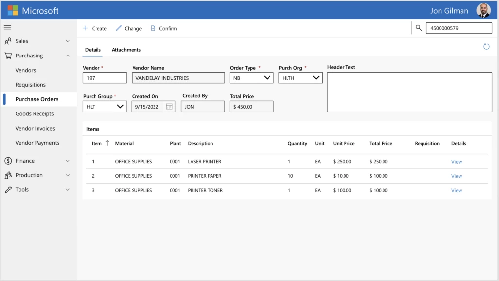 Power App für SAP Beispielfoto