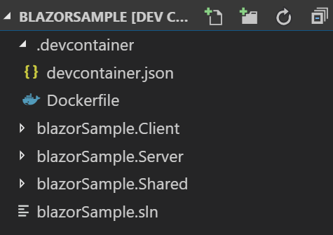 The three projects that were generated.