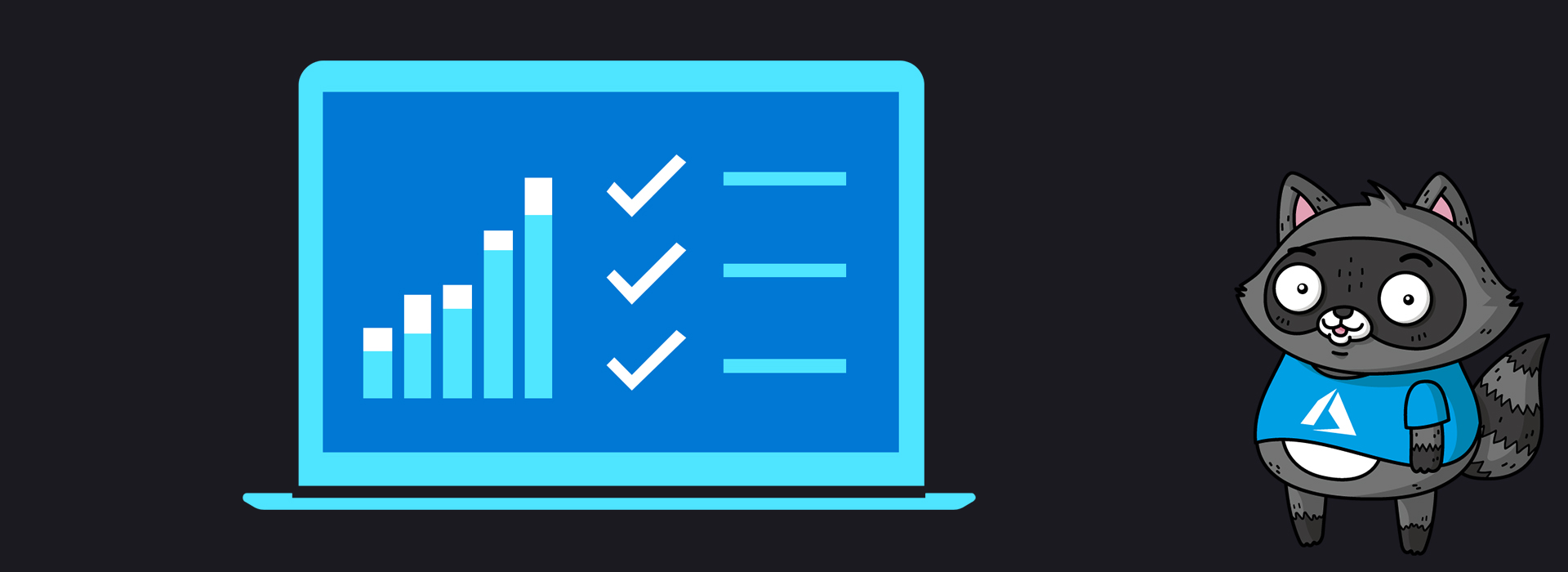 An illustration depicting miscellaneous 'data', next to a picture of Bit the Raccoon.