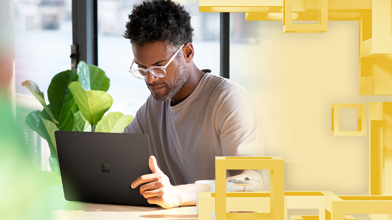 Man using a computer