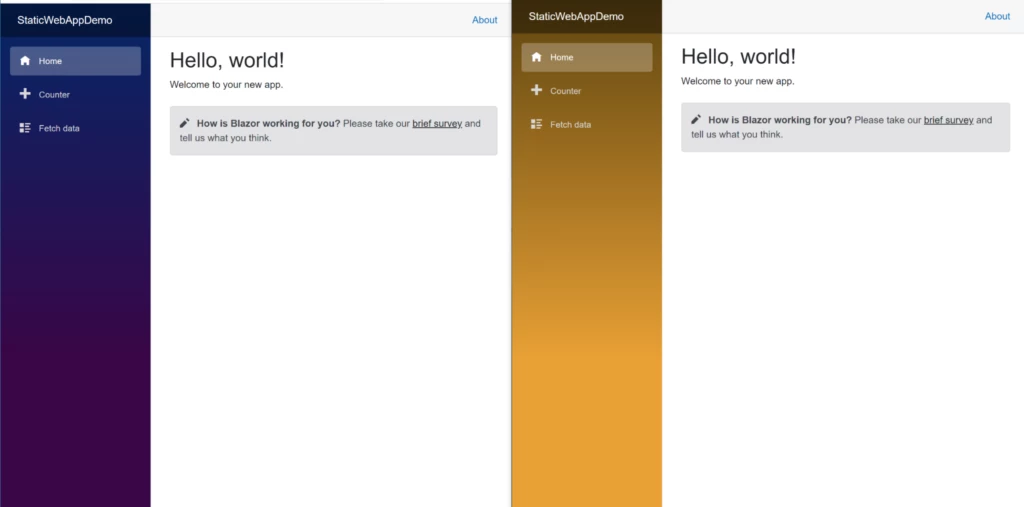 The deployed web apps displayed side by side.