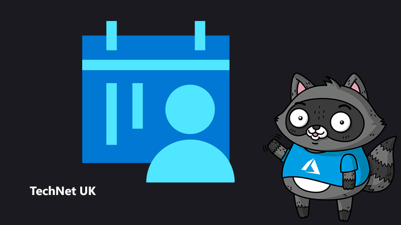 An image depicting a human figure in front of a calendar, next to a picture of Bit the Raccoon