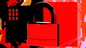 Illustration showing a red lock