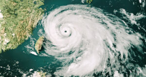 Ariel view of a hurricane.