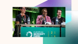 Image of three panelists at FabCon Europe