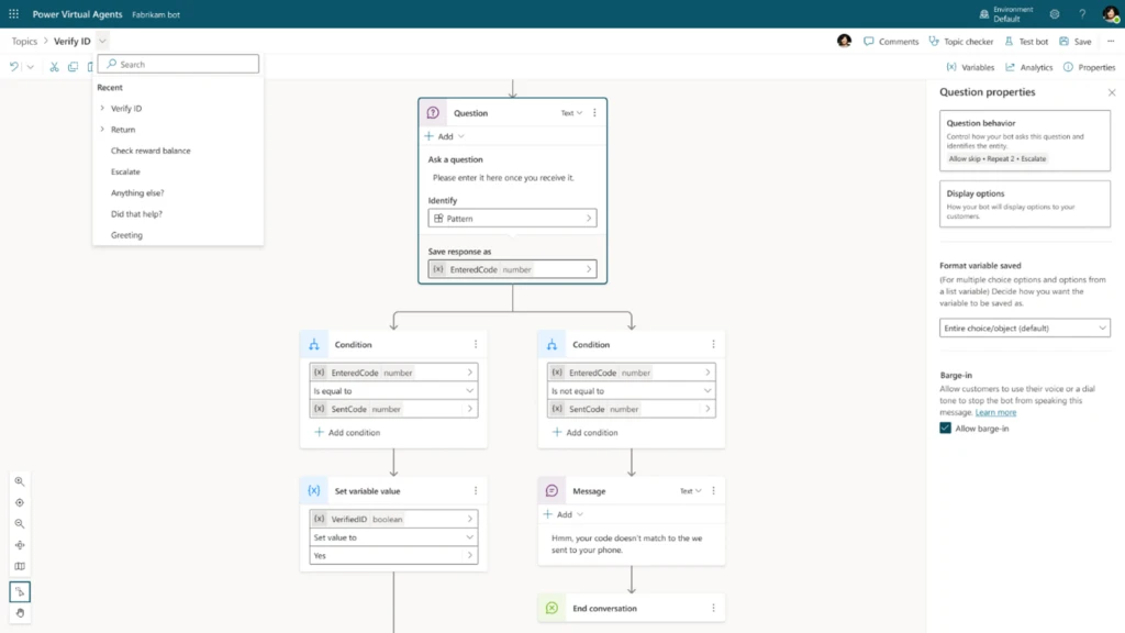 Showcasing the new Power Virtual Agents canvas
