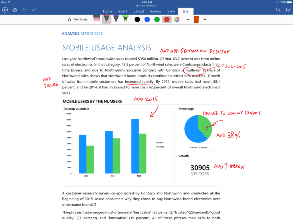 Office updates for the iPad 5