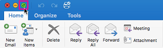 Full Screen view feature in Outlook for Mac 2