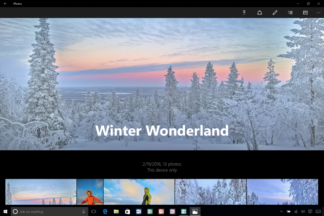 Gif showing various screens of turning photos into a Sway file.