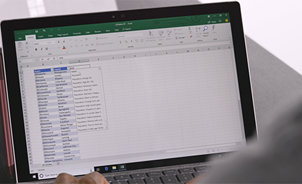 Image of an Excel document open on a laptop