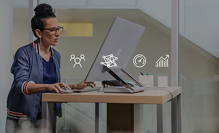 Image of a worker at her workstation