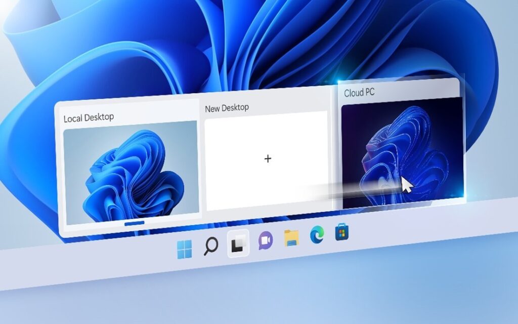 Windows 365 switch feature that enables users to switch between Windows Cloud PC and local desktop.