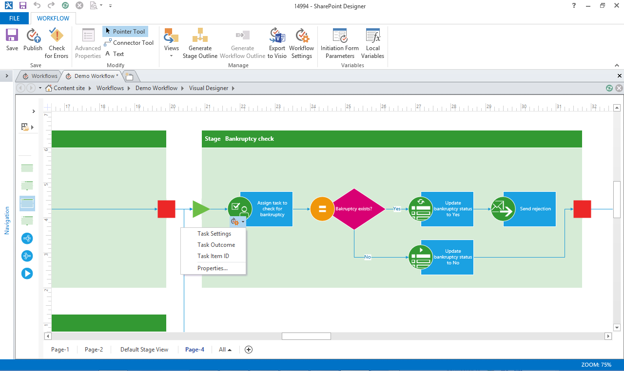 Action Tag Dropdown Action Tag Dropdown in SharePoint Designer
