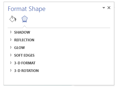 Format shape, Effects option
