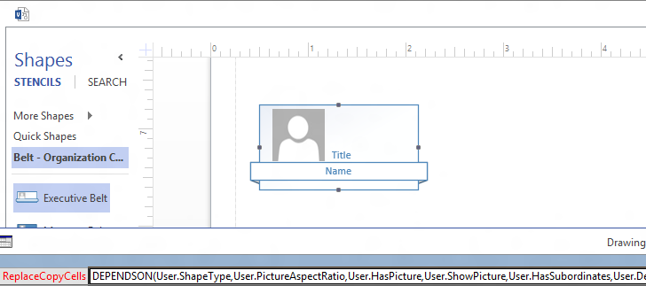 ReplaceCopyCells ShapeSheet cell on the Organization Chart shapes