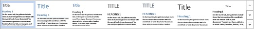 Screenshot of the Style Sets gallery in Word