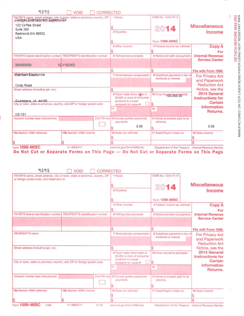Tax1099MISC report before making adjustments.
