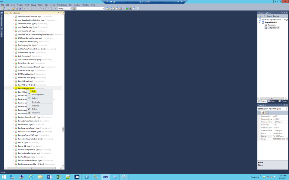 Editing the Tax1099Report.