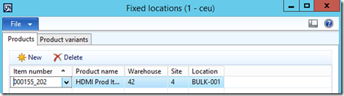 Fixed locations for product variants.