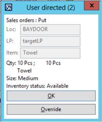 conf7 After scanning a correct barcode, the put part can proceed.