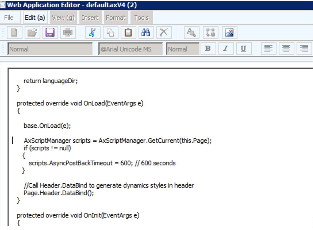 Web appication editor.