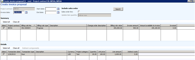 Create invoice proposal.