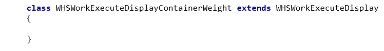WHS work execute display container weight.
