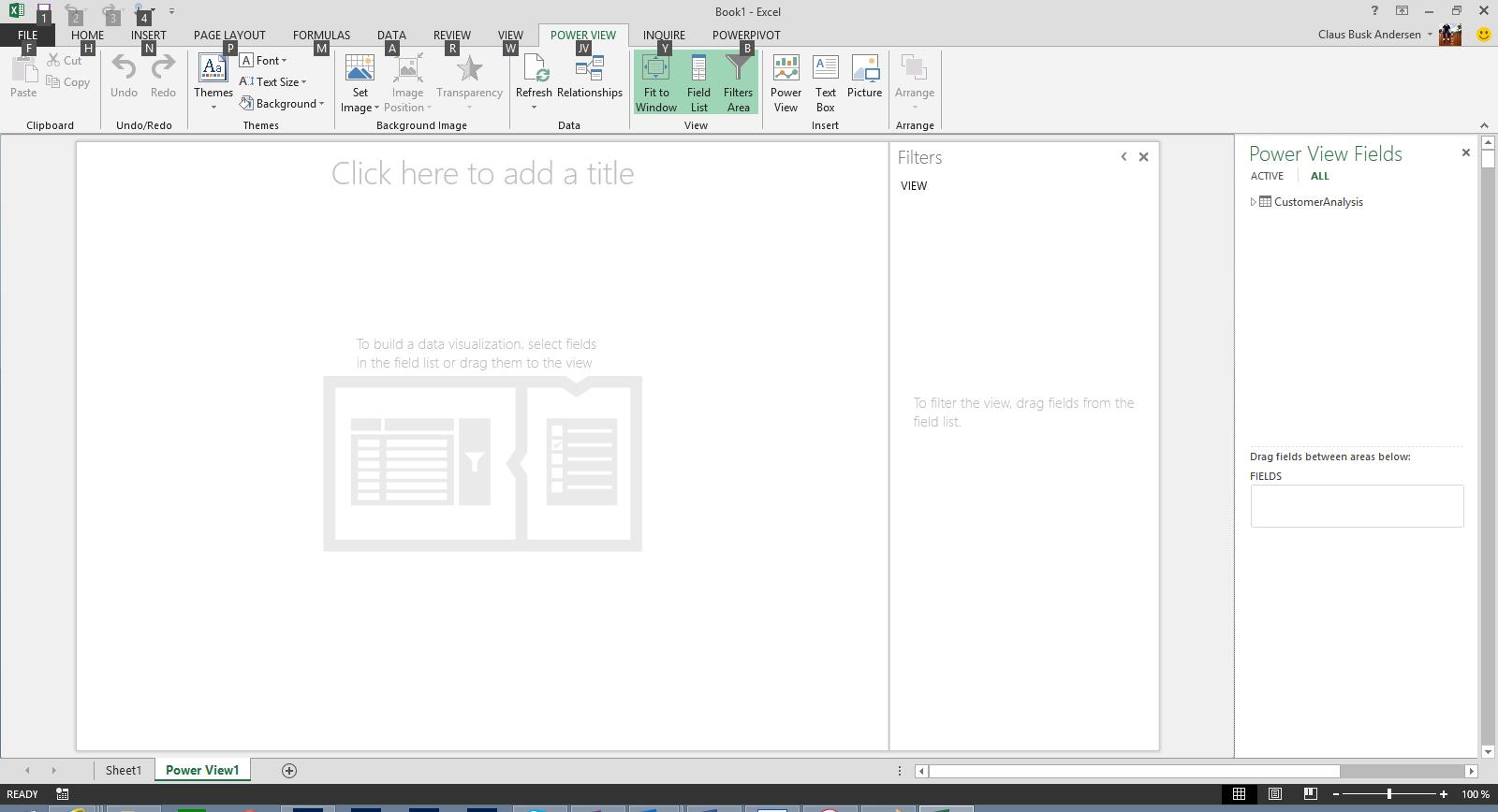 Design a power view report in Excel.