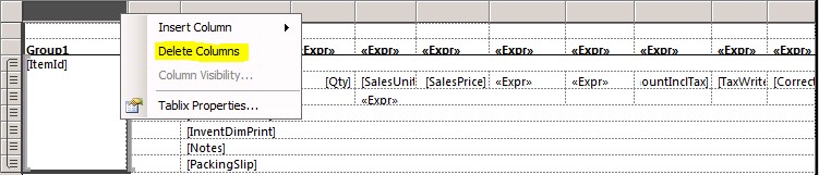 Selecting date in the grouping column.