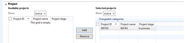 Project. Select project.