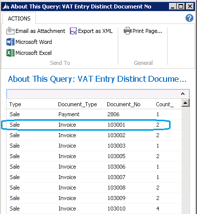 Query yielding a single record per document.