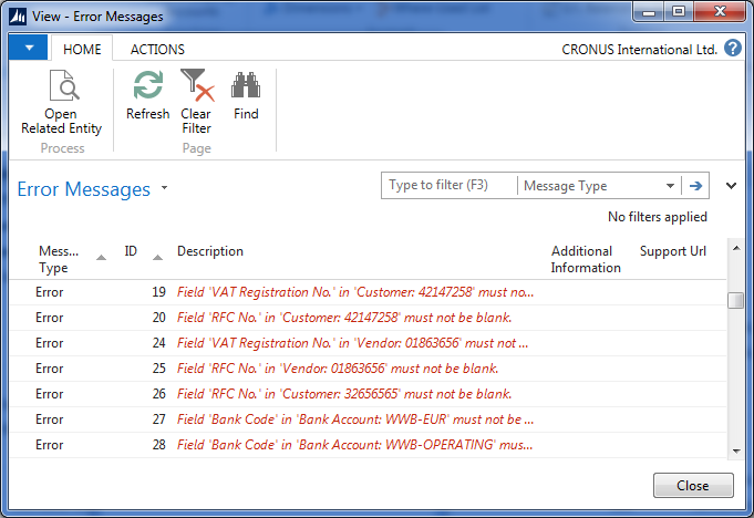 Error message component.