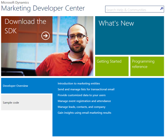 Microsoft Dynamics. Marketing Developer Center