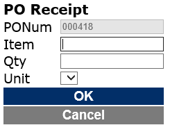 Purchase order receipt.