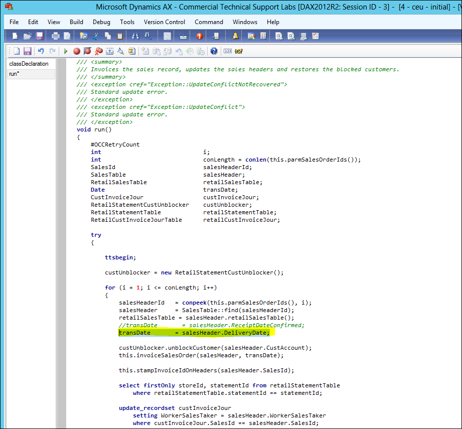 Microsoft Dynamics AX, commerical technical support labs.