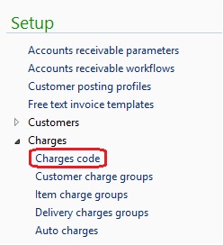 Setup charge codes.