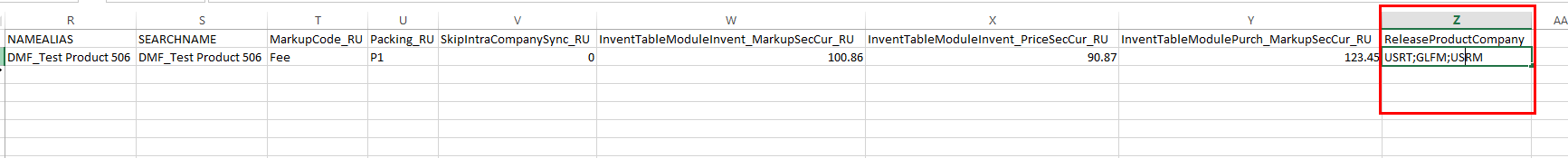 Release Product Company column.