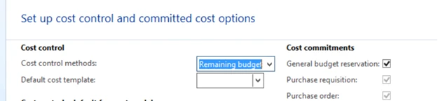 Set up cost control and committed cost options.