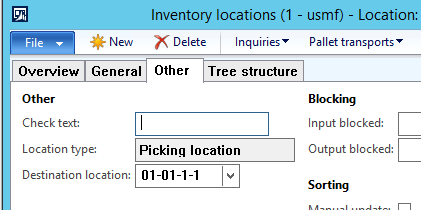 Inventory locations.
