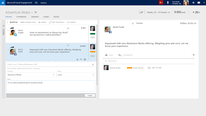 Social engagement window.