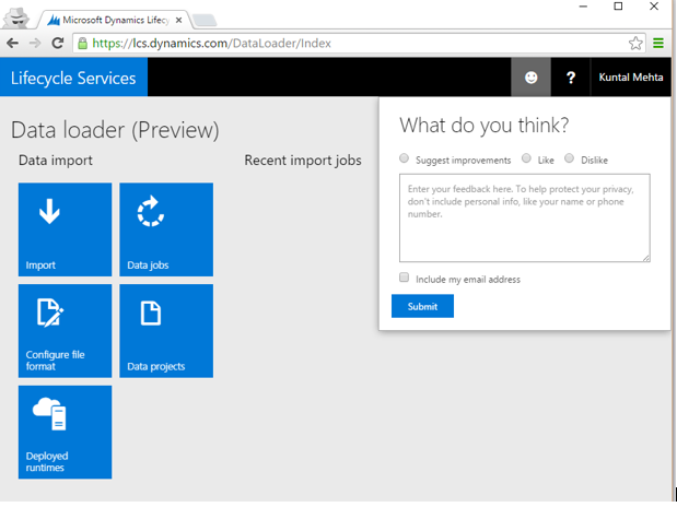 Data loader preview. User experience questionnaire.