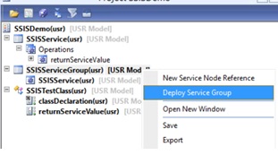 Clicking deploy service group.