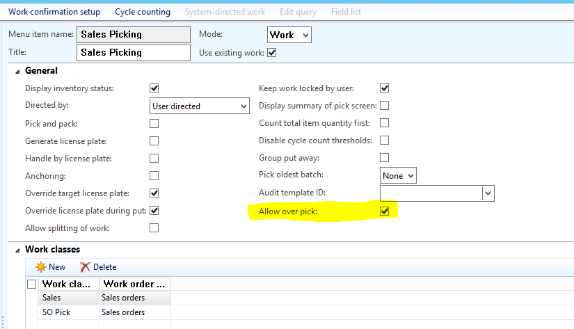 Mobile device menu items.
